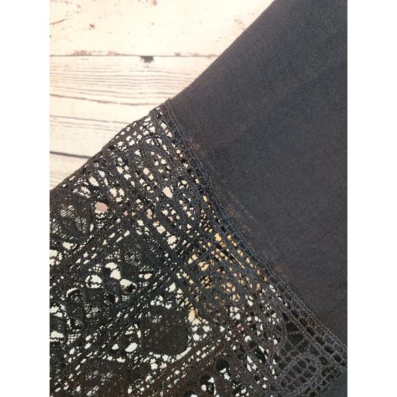 Cato Black Goth Crochet Smocked 3/4 Sleeve Boho Peasant Top Plus Size 18/20W - Picture 7 of 9